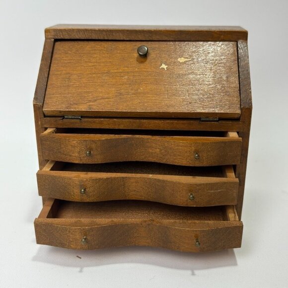 Vintage Miniature Secretary Desk Dollhouse Furniture Drawers Made in Japan - Picture 4 of 11